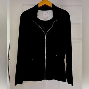 Tommy Bahama Pineapple Full Zip, Light weight sweater, Color; Black Size; XS